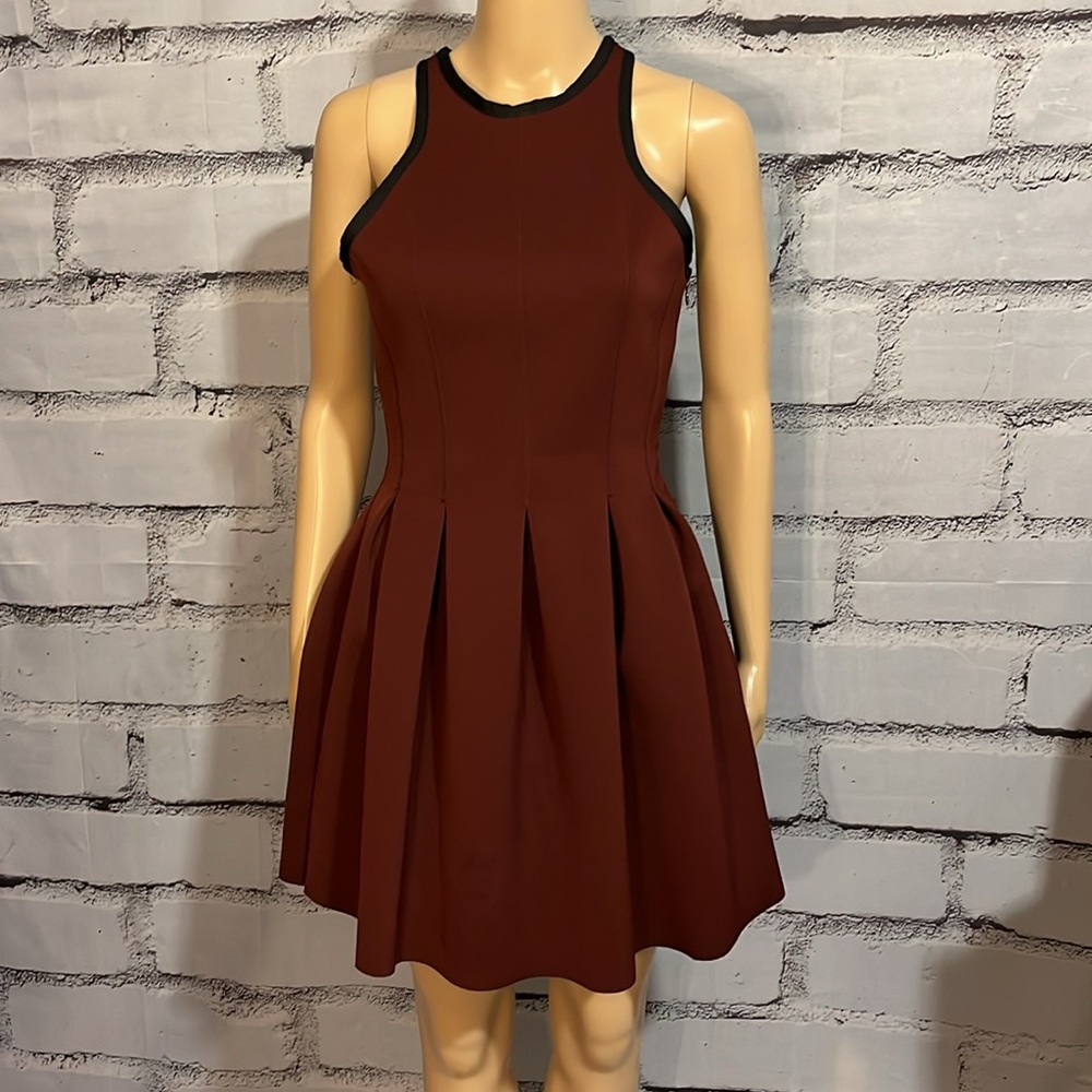 T by Alexander Wang Burgundy Racer Back Scuba Dress Size Small